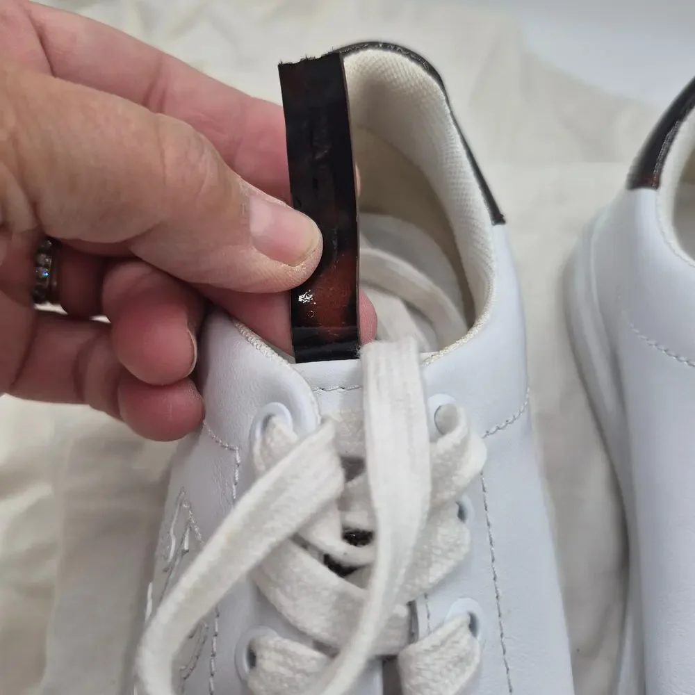 Tory Burch Howell Court sneakers white leather upper and heel trim Womens Size 6